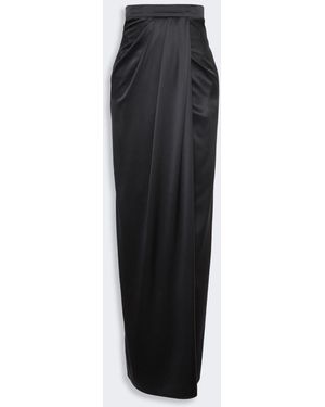 Max Mara Long Silk Satin Skirt - Black