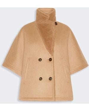 Max Mara And Teddy Reversible Cape - Natural