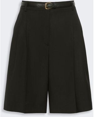 Max Mara Woolen Cloth Bermuda Shorts - Black