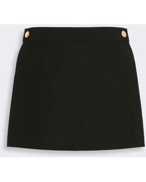 Max Mara Stretch Viscose Shorts With Panel Detail - Black