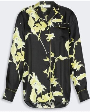 Max Mara Long Printed Silk Shirt - Black