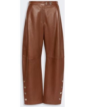 Max Mara Nappa Leather Baggy Pants - Brown