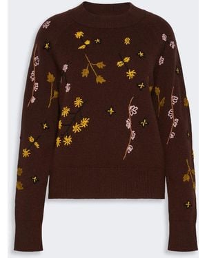 Max Mara Embroidered Wool Sweater - Brown