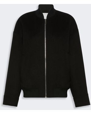 Max Mara Double-Faced Pure Wool Bomber Jacket - Black