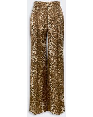 Max Mara Printed Silk Pants - Natural
