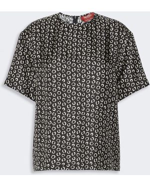 Max Mara Printed Silk Blouse - Black