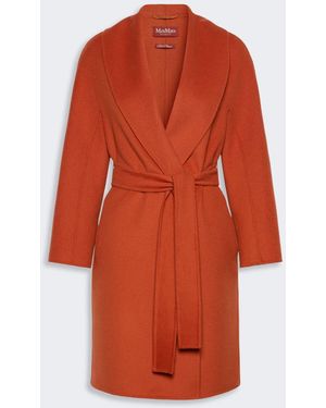Max Mara Wool, Cashmere And Silk Robe Coat - Orange