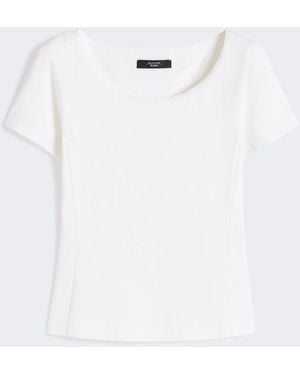 Max Mara Fitted Jersey Top - White
