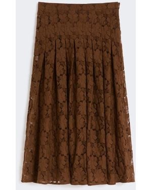 Max Mara Lace Midi Skirt - Brown