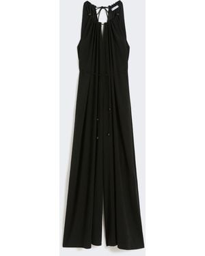 Max Mara Flowing Envers Satin Jumpsuit - Black