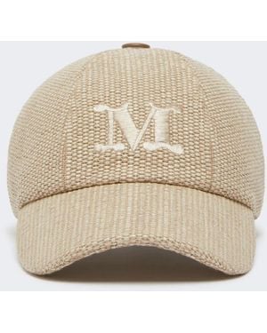 Max Mara Raffia-Effect Basketweave Baseball Hat - Natural
