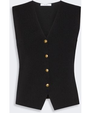 Max Mara Viscose Crepe Yarn Gilet - Black