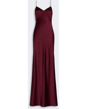 Max Mara Silk Satin Slip Dress - Purple