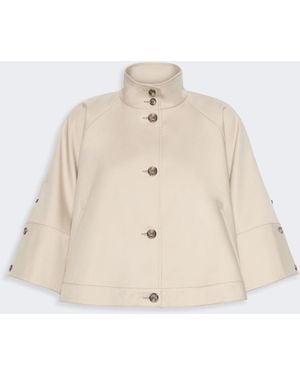 Max Mara Water-Repellent Loose-Fit Gabardine Cape - Natural