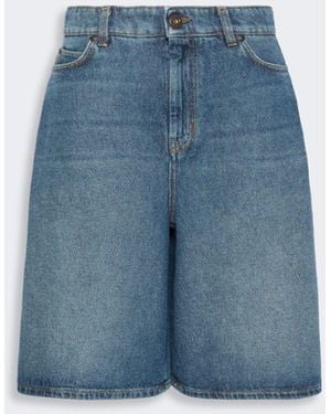 Max Mara Cotton Denim Bermuda Shorts - Blue