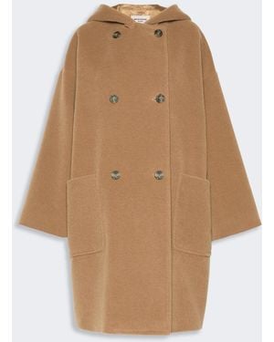 Max Mara Wool And Alpaca Beaver Cloth Coat - Natural