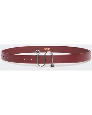 Max Mara Leather Belt With Buckle - White