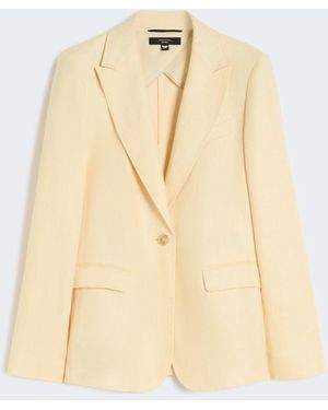 Max Mara Linen Canvas Blazer - Natural