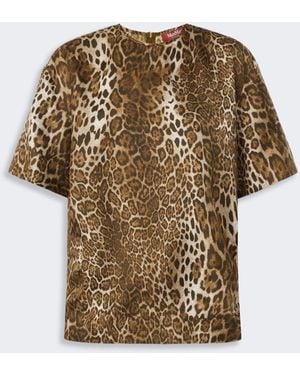Max Mara Printed Silk Blouse - Brown