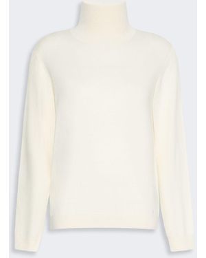 Max Mara Wool And Silk Knit Turtleneck - White