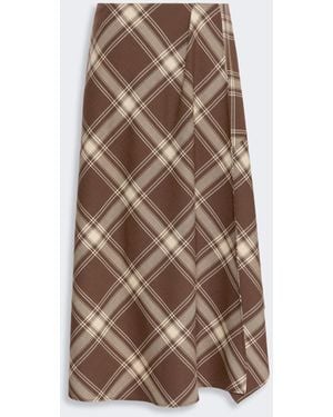 Max Mara Wool Twill Skirt - Brown