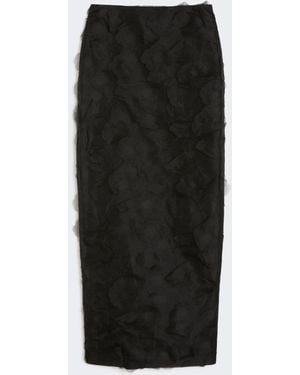 Max Mara Silk Jacquard Midi Skirt - Black