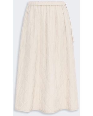 Max Mara Technical Plain-Weave Fabric Flared Skirt - White