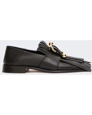 Max Mara Fringed Nappa Leather Moccasins - White