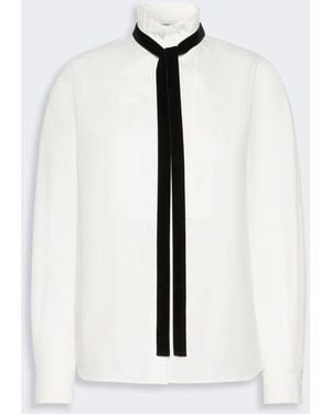 Max Mara Poplin Tuxedo Shirt - White