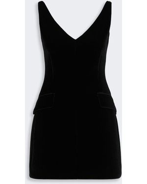 Max Mara Short Sleeveless Velvet Dress - Black