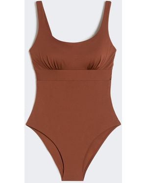 Max Mara Jersey Racer-Back Swimsuit - Brown