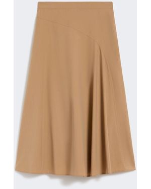 Max Mara Cotton-Poplin Skirt - Natural