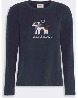 Max Mara Long-Sleeved Jersey T-Shirt - Blue