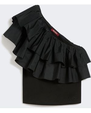 Max Mara Cotton Jersey Couture Top - Black
