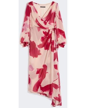 Max Mara Printed Georgette Dress - Red
