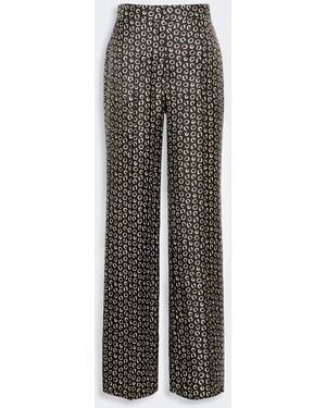 Max Mara Printed Silk Pants - Gray