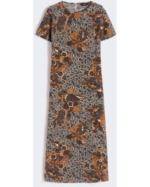 Max Mara Printed Silk Crêpe De Chine Dress - Blue