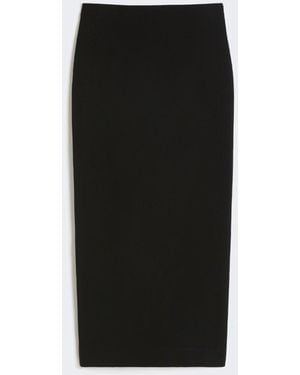 Max Mara Compact Crêpe Jersey Midi Skirt - Black