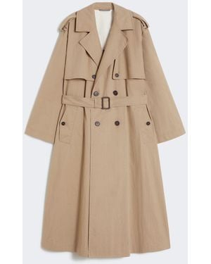 Max Mara Flowing Cotton And Nylon Trench Coat - Natural