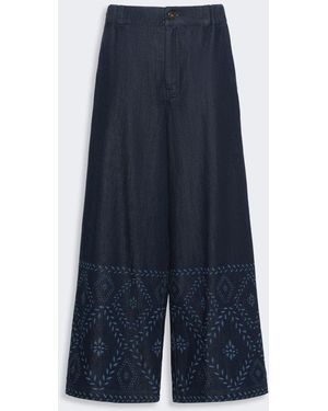 Max Mara Laser-Cut Denim Jeans - Blue