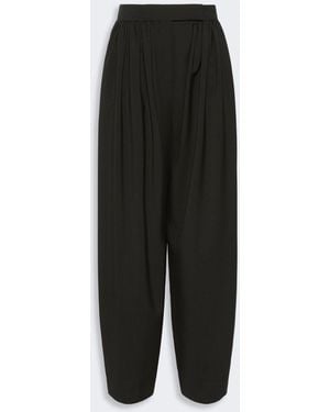 Max Mara Natural Stretch Pure Wool Baggy Pants - Black