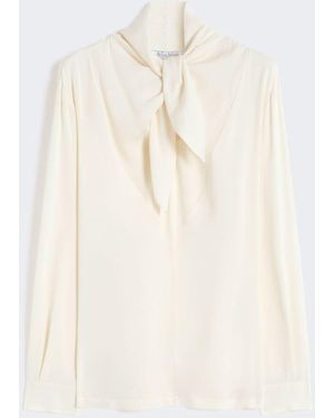 Max Mara Silk Charmeuse Blouse - White
