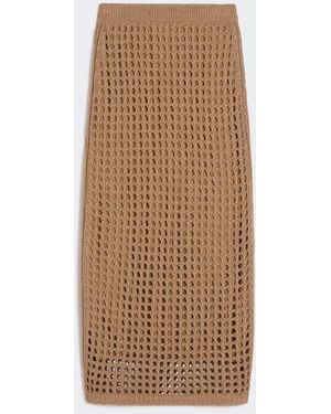 Max Mara Mesh Cotton Skirt - Natural