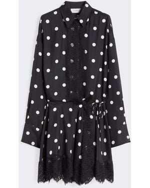 Max Mara Lace-Detail Short Dress - Blue