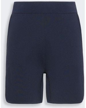 Max Mara Crepe Yarn Shorts - Blue