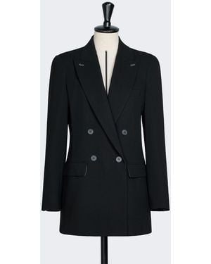 Max Mara Double-Breasted Wool Cady Blazer - Black