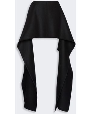 Max Mara Draped Wool Mini Skirt - Black