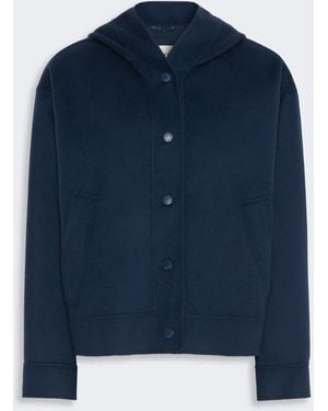 Max Mara Double Wool Hooded Jacket - Blue