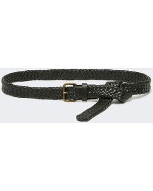 Max Mara Woven Leather Belt - White