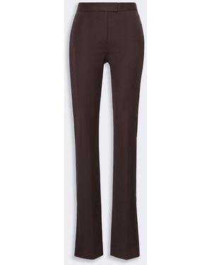 Max Mara Gabardine Low-Rise Slim Flared Pants - Brown